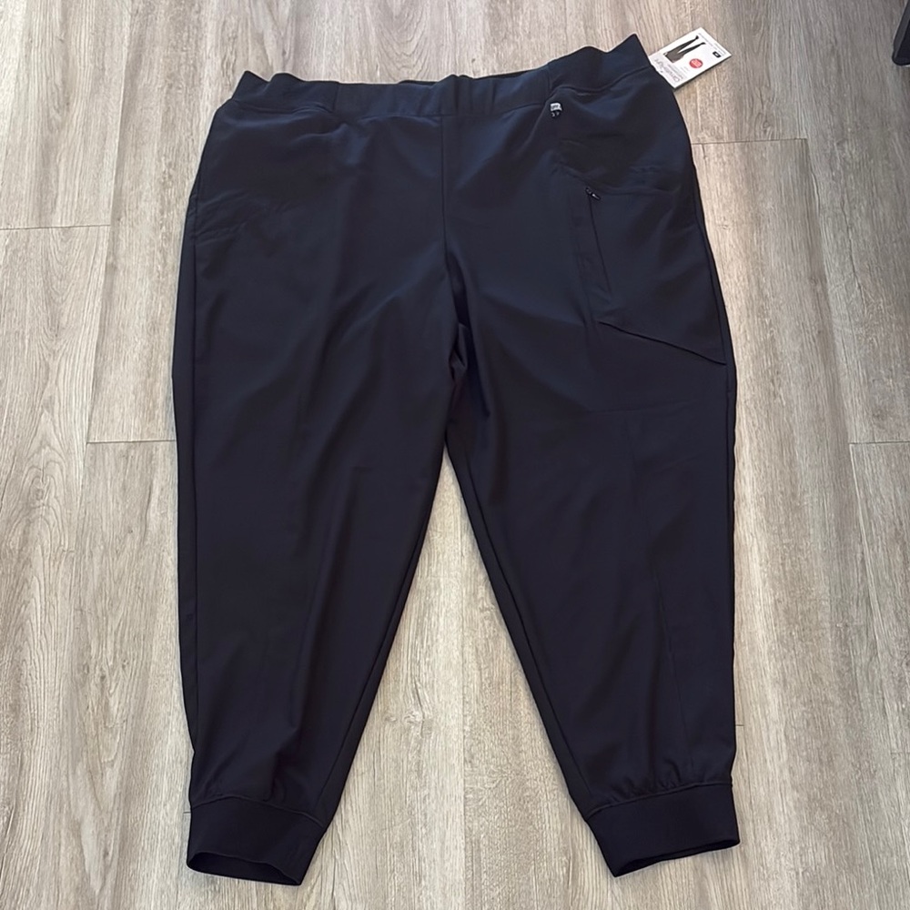 Cuddl Duds Black Jogger Sweatpants Elastic Waistband